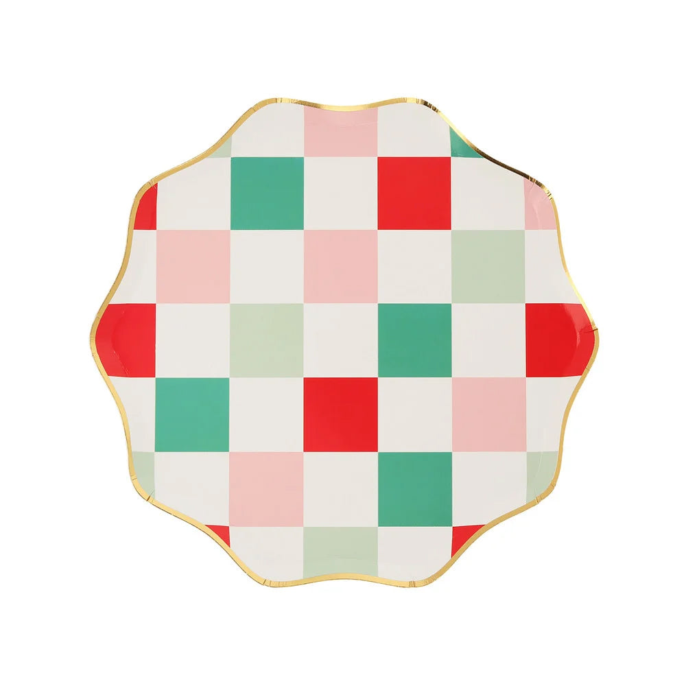 MULTI CHECK HOLIDAY SIDE PLATES