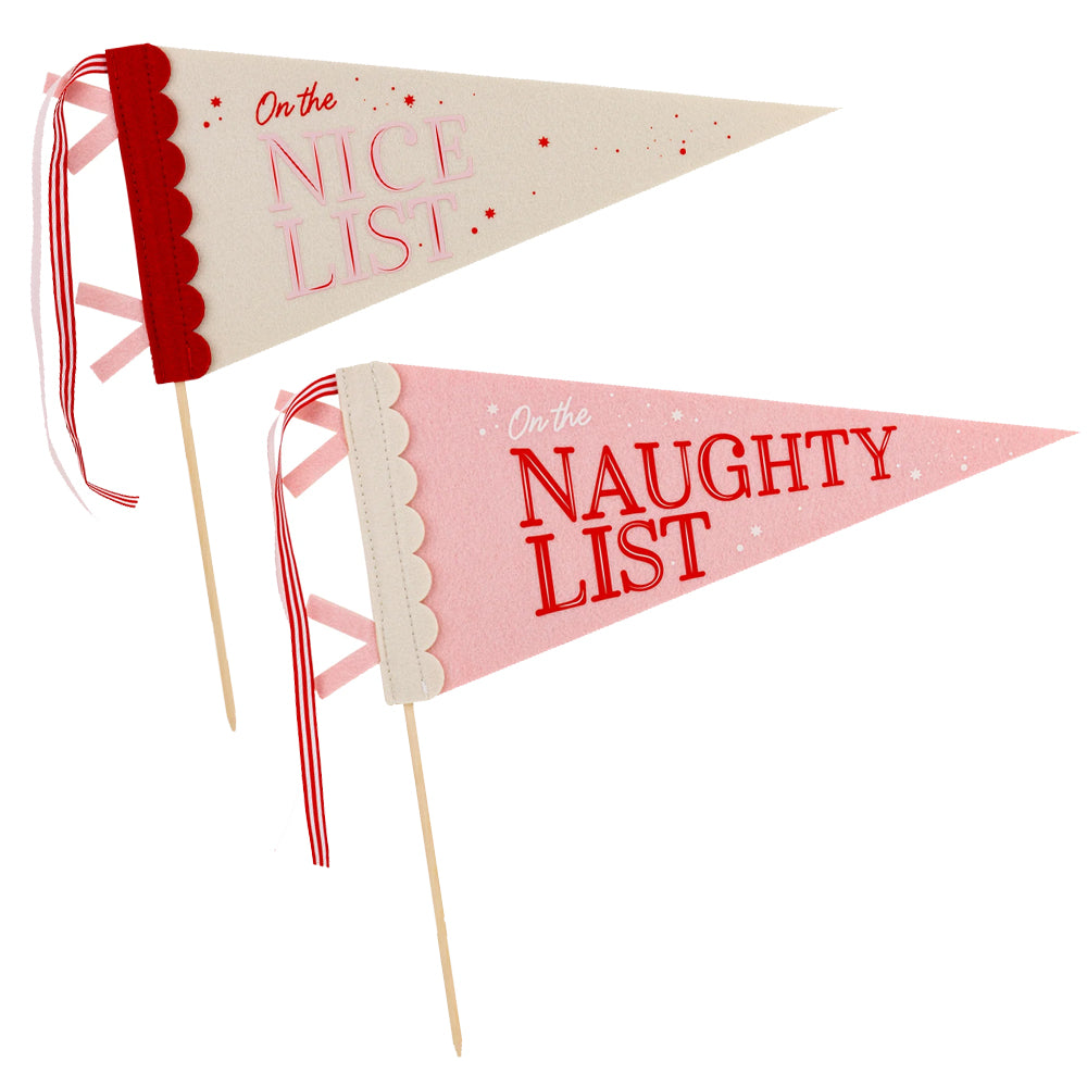 NAUGHTY OR NICE FELT PENNANTS