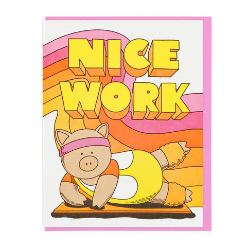 NICE WORK AEROBICS PIG CARD