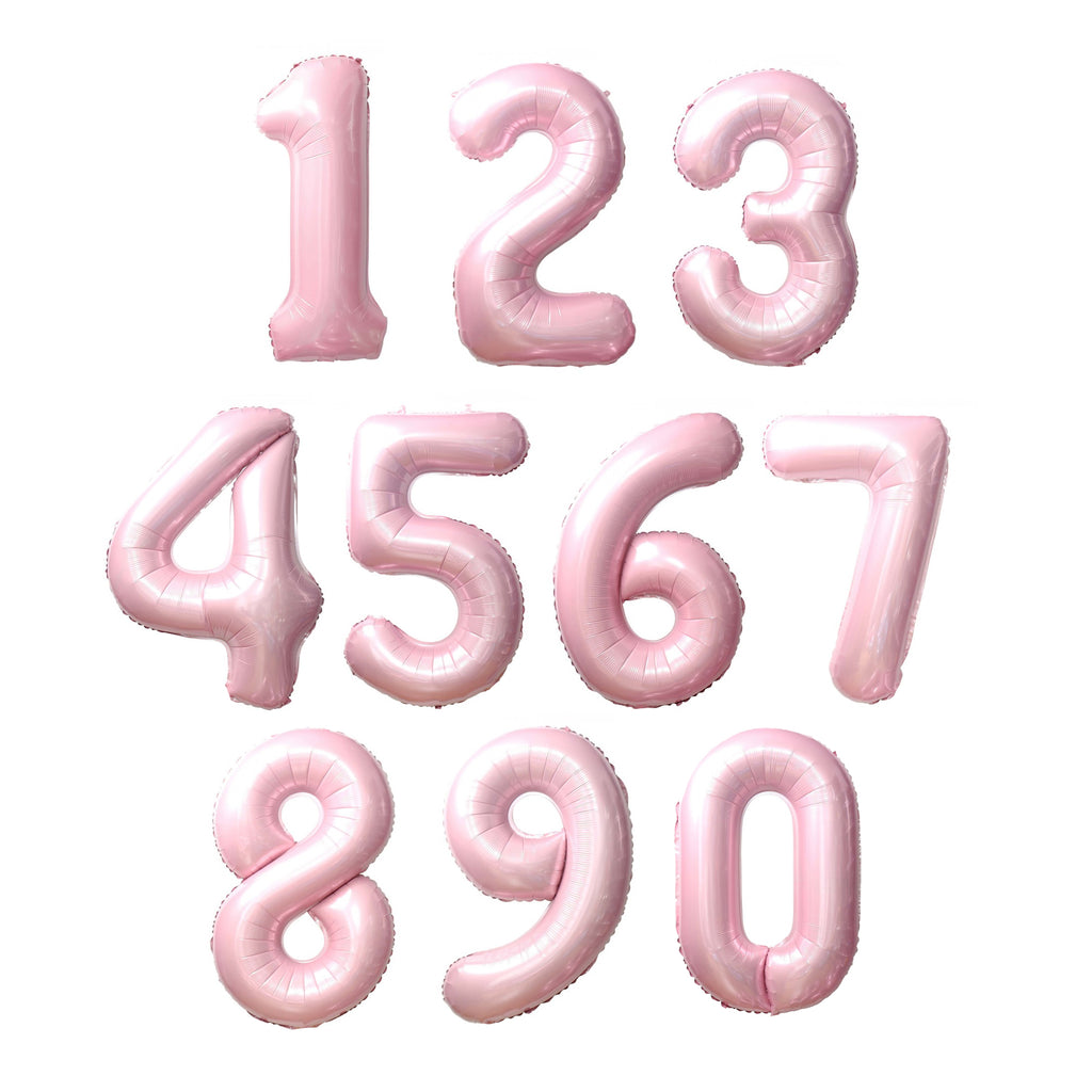 LIGHT PINK FOIL NUMBER BALLOON 34"