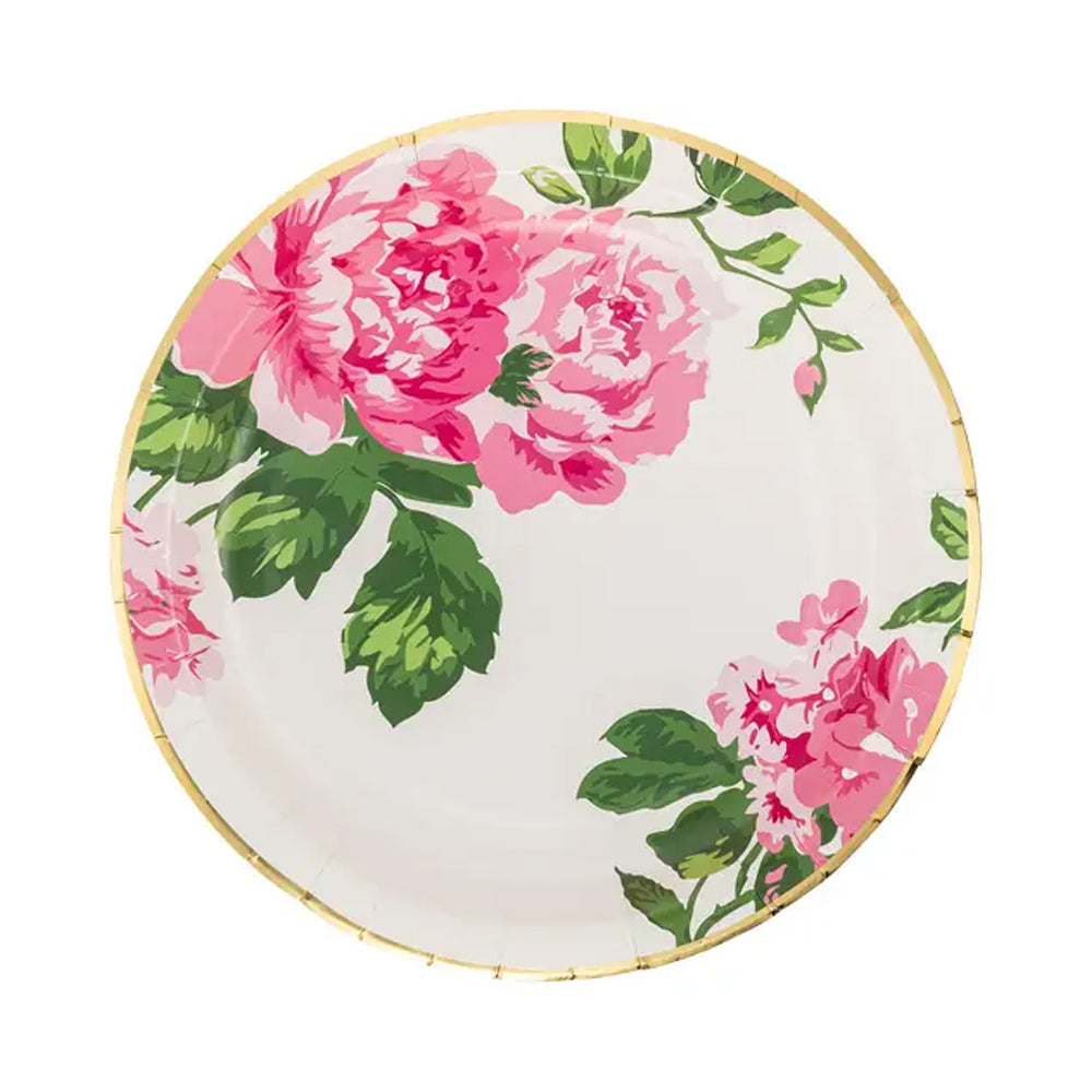 PINK FLORAL CHINTZ PLATES