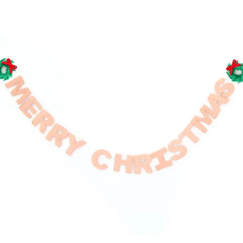 PINK "MERRY CHRISTMAS" FELT LETTER GARLAND