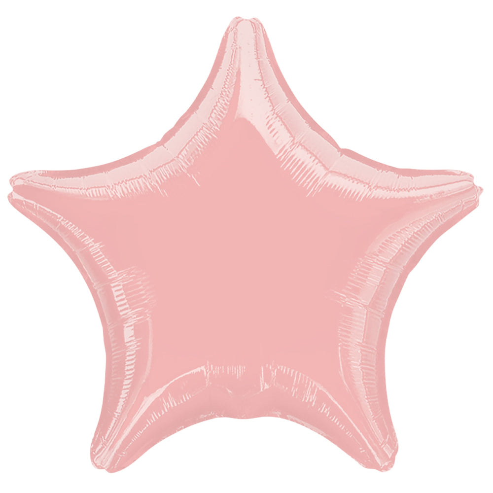 LIGHT PINK METALLIC STAR FOIL BALLOON