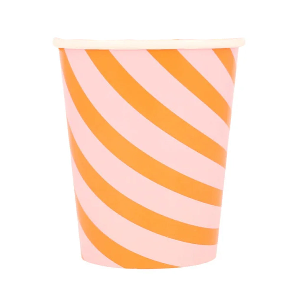 PINK AND ORANGE STRIPY CUPS