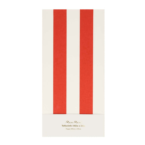 RED STRIPED TABLECLOTH