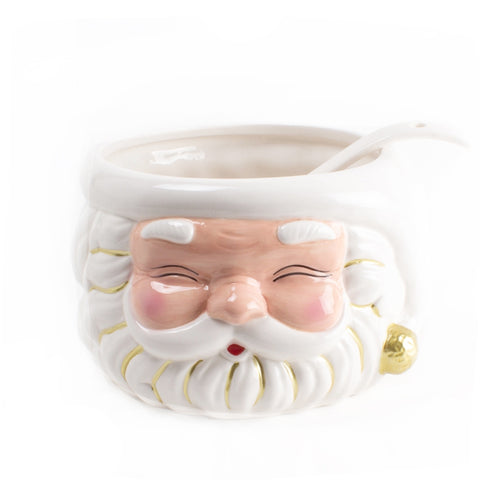 WHITE SANTA PUNCH BOWL SET