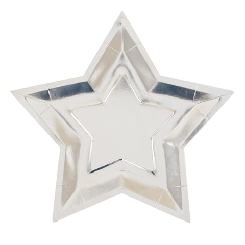 SILVER STAR SHAPED PLATES