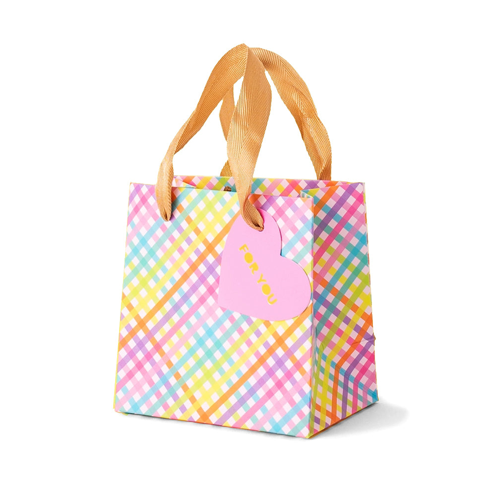 COLORFUL GINGHAM SMALL GIFT BAG