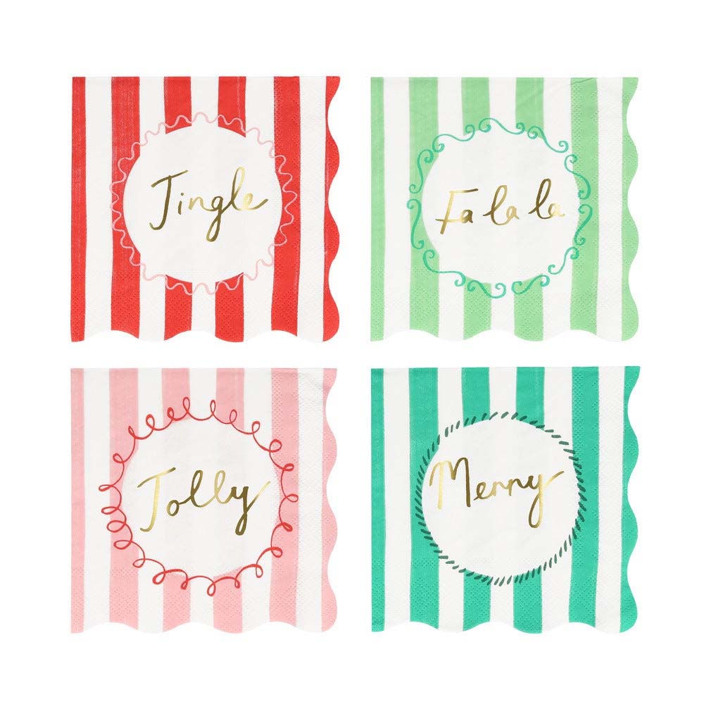 STRIPED HOLIDAY SMALL NAPKINS