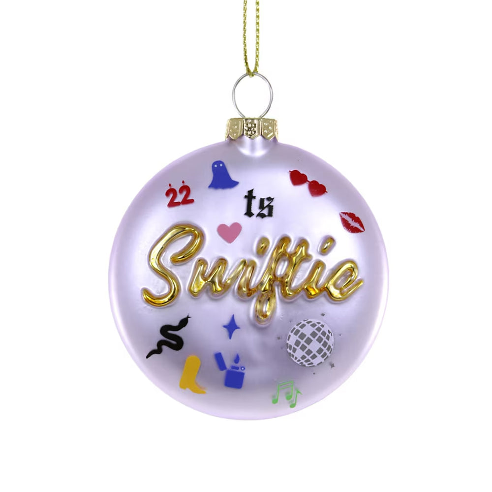 SWIFTIE ICONS ROUND GLASS ORNAMENT