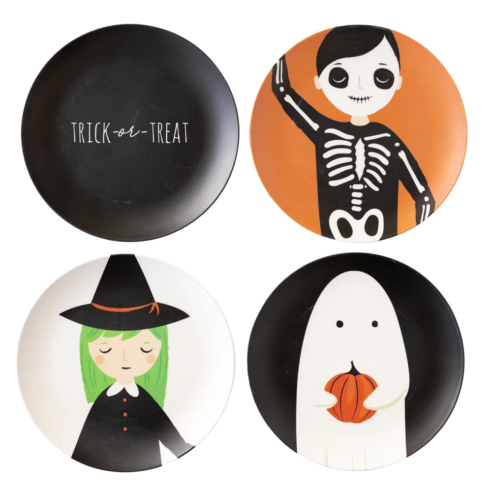 TRICK OR TREATERS REUSABLE BAMBOO PLATE SET