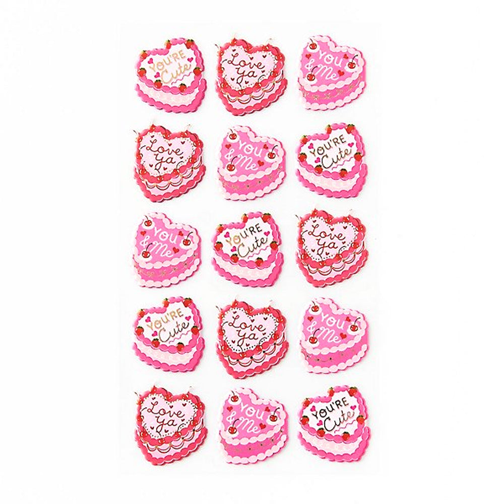VINTAGE HEART CAKE STICKERS