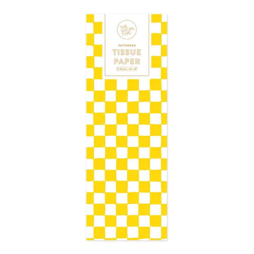 YELLOW CHECKERS TISSUE PAPER