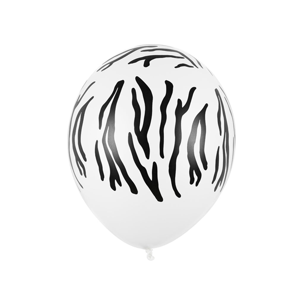 ZEbra print white latex balloon
