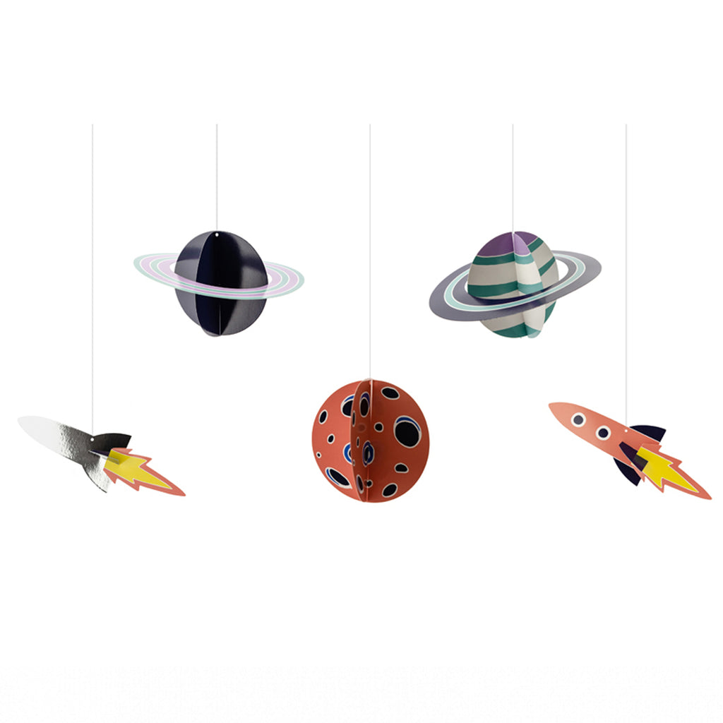 Hanging Space Rockets and Planets Party Decor