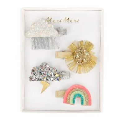 Glitter Weather Hair Clips
