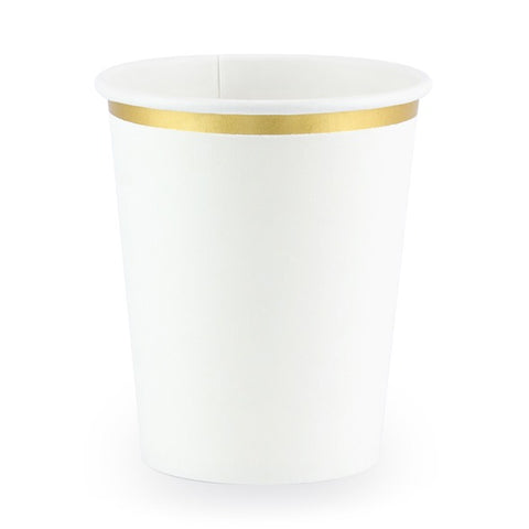 WHITE WITH GOLD TRIM CUPS