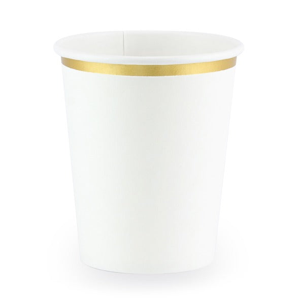 WHITE WITH GOLD TRIM CUPS