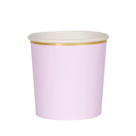 Lilac Tumbler Paper Party Cup with Gold Rim