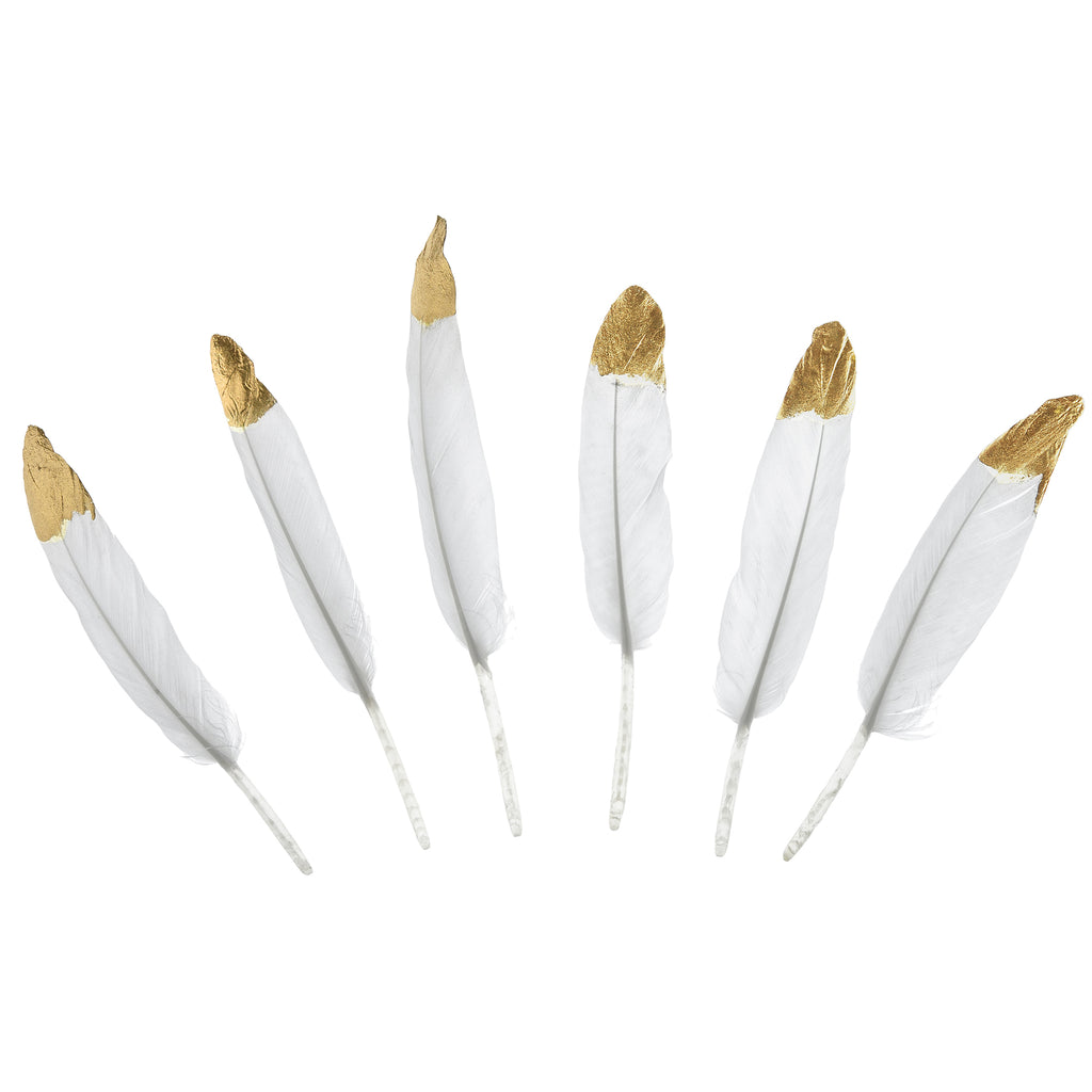 Gold Dipped Decorative Feathers