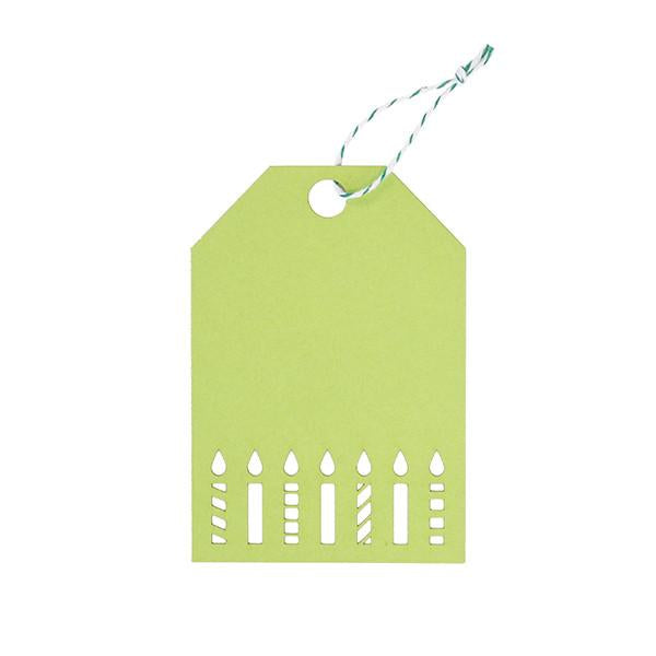 GIFT TAGS - GREEN BIRTHDAY CANDLES