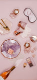 AMETHYST PALE PINK STRIPED COCKTAIL NAPKINS