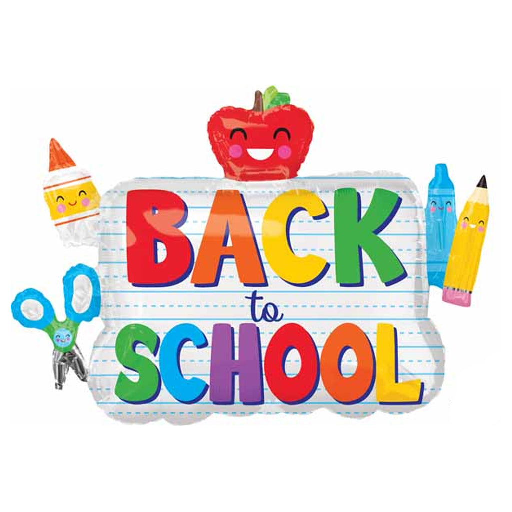 BACK TO SCHOOL ICONS 34" FOIL BALLOON