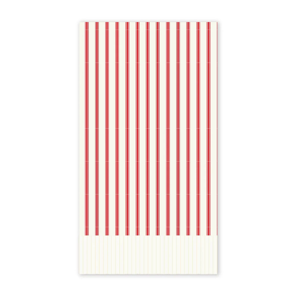 Believe Red Ticking Stripe Fringed Guest Napkins My Minds Eye