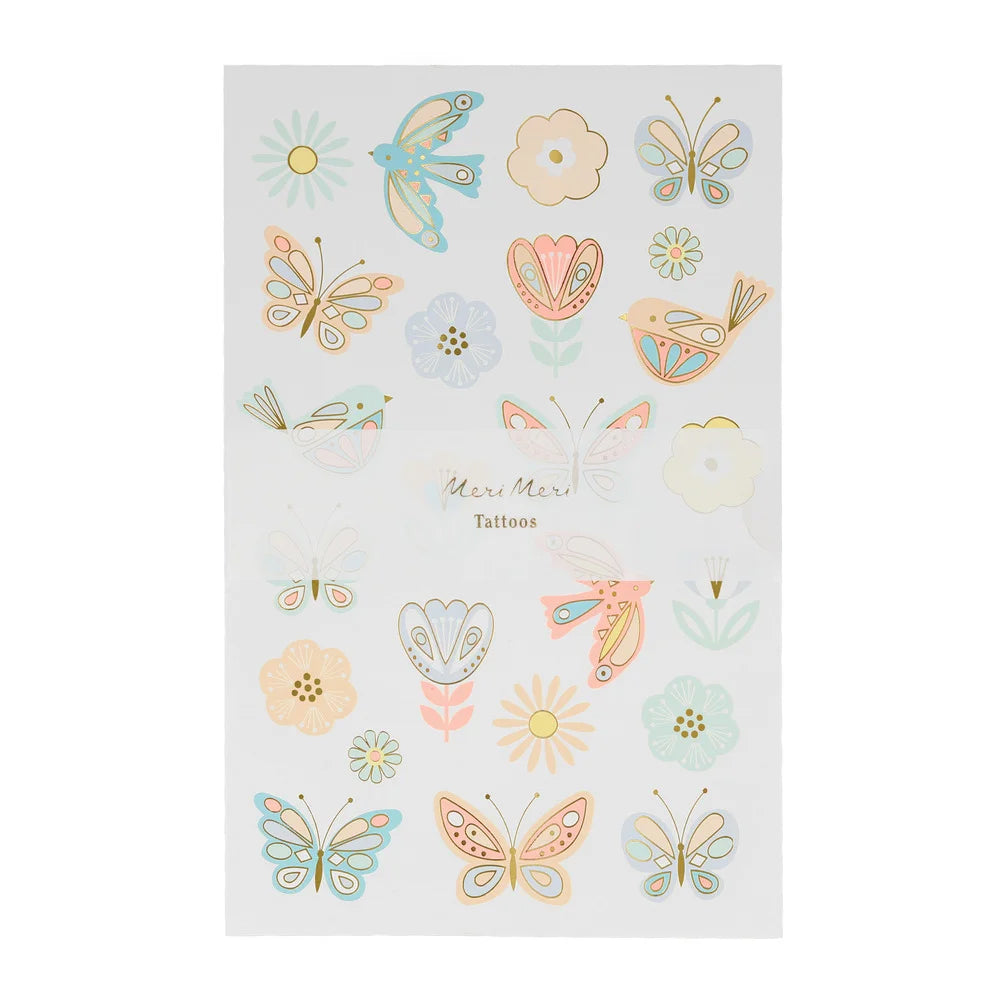 Birds and Butterflies Tattoo Sheets - Meri Meri