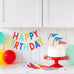 BLUE, RED AND YELLOW "HAPPY BIRTHDAY' BANNER