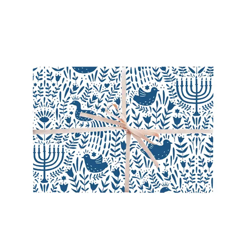 BLUE HANUKKAH SCENE GIFT WRAP ROLL