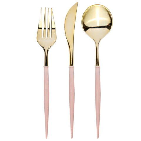 Bella Sophistiplate Blush and Gold Reusable Cutlery
