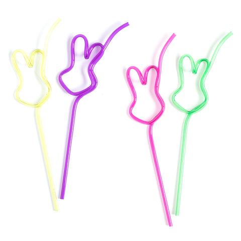 BUNNY SILLY STRAWS - SET OF 2