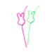 BUNNY SILLY STRAWS - SET OF 2