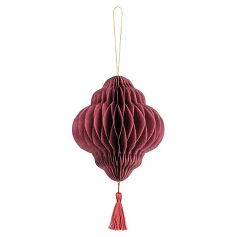 Burgundy Lantern Paper Accordion Ornament