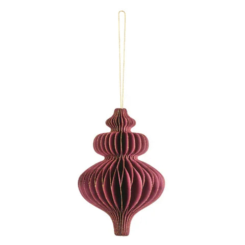 Burgundy Paper Accordion Ornament