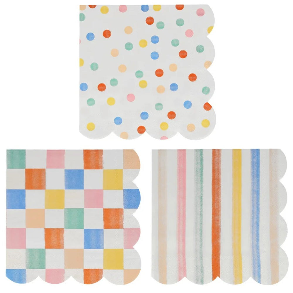 Colorful Pattern Large Napkins - Meri Meri