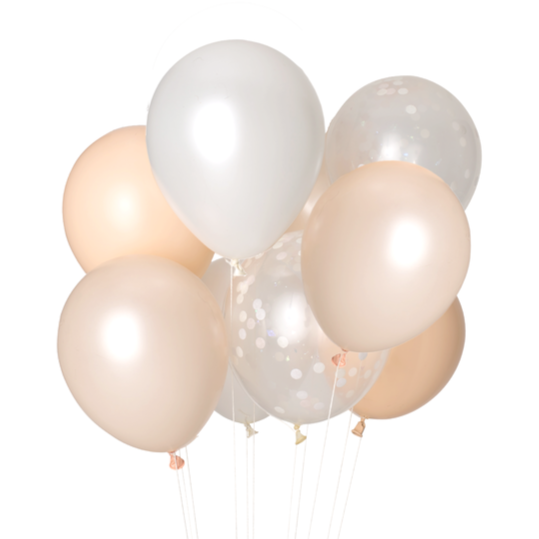 Ivory and Blush Confetti Balloons