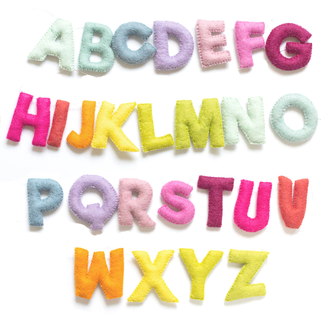 Felt Alphabet Rainbow Letter Garland