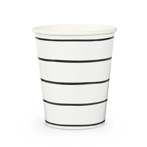 FRENCHIE STRIPED BLACK CUPS