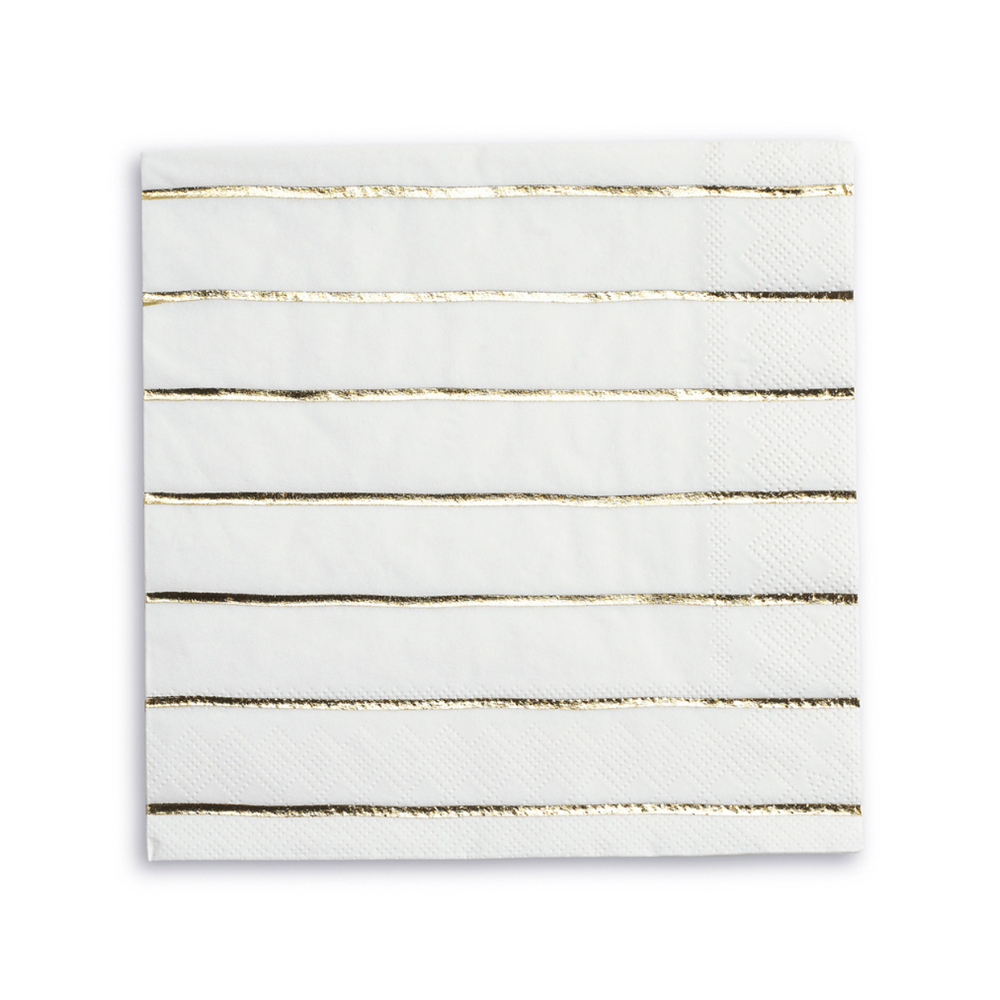 Frenchie Striped Gold Large Napkins