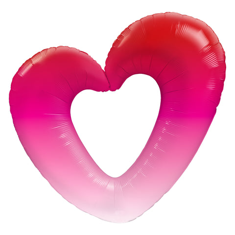 42" Pink Gradient Heart Balloon Foil Ombre