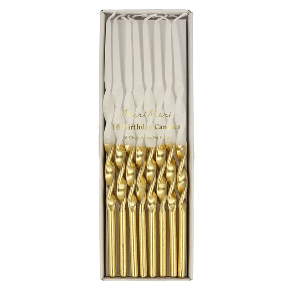 Gold Dipped Twisted Candles - Meri Meri