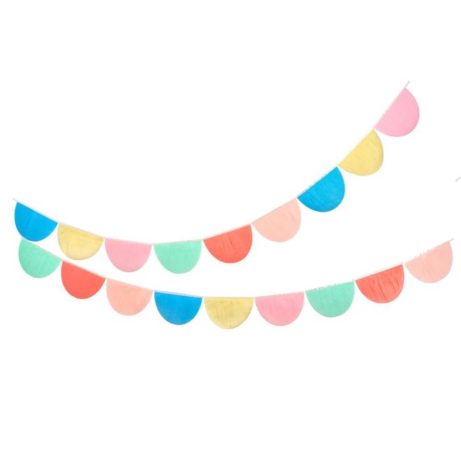 Rainbow Tissue Paper Scallop Garland - Meri Meri
