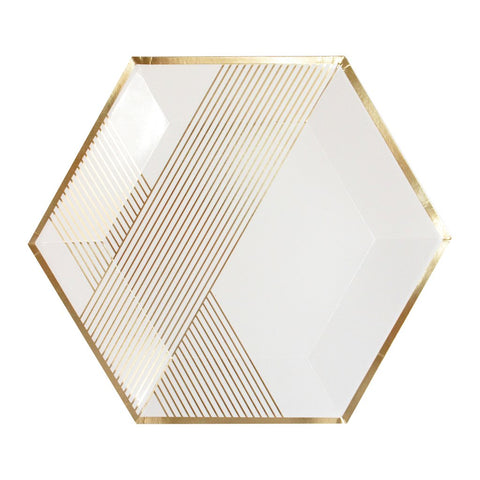 BLANC WHITE STRIPED LARGE PLATES
