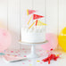 Pink Pennant Happy Birthday Cake Toppers