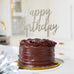 HAPPY BIRTHDAY SILVER ACRYLIC CAKE TOPPER