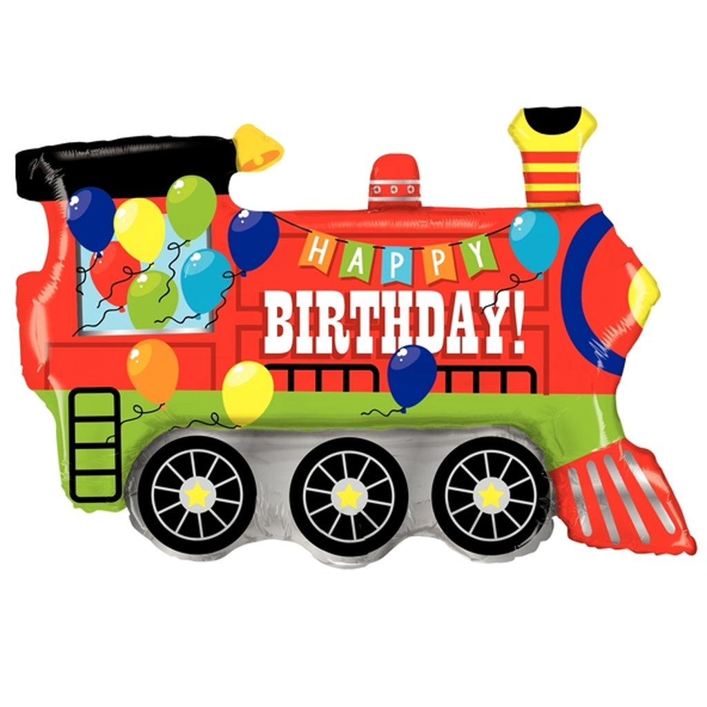 Happy Birthday Party Train Foil Balloon