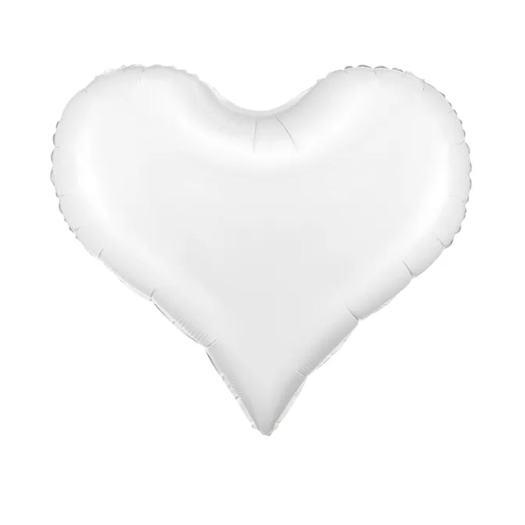 Modern Heart Foil Balloon - White