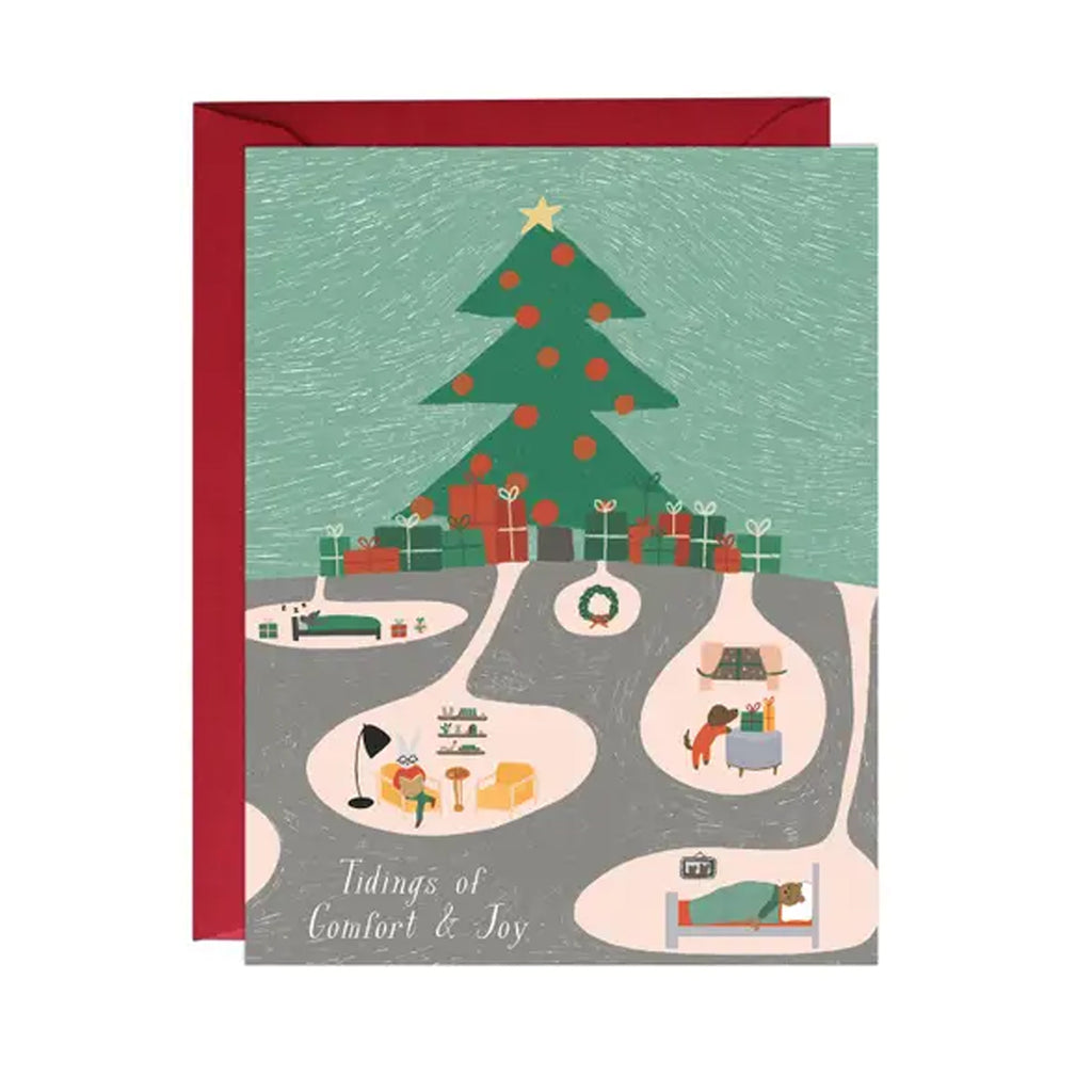 Hibernating Christmas Card - Paula & Waffle